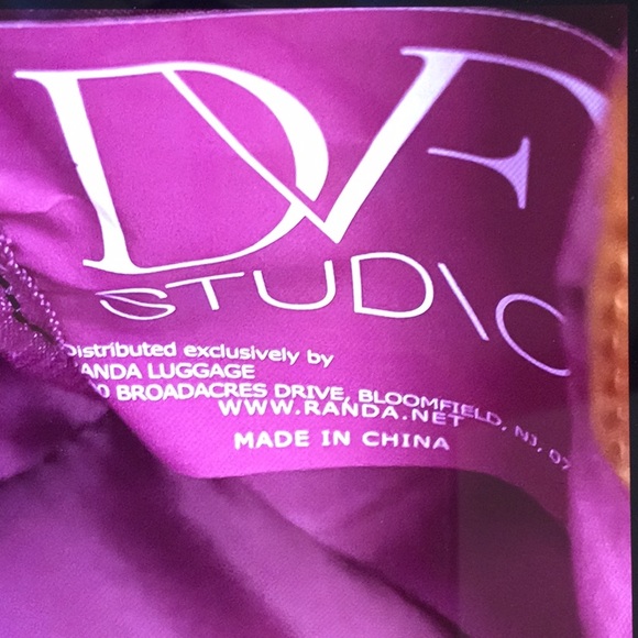 NWT Diane Von Furstenberg Brown Luggage Weekender Suitcase Travel Bag - Picture 11 of 16